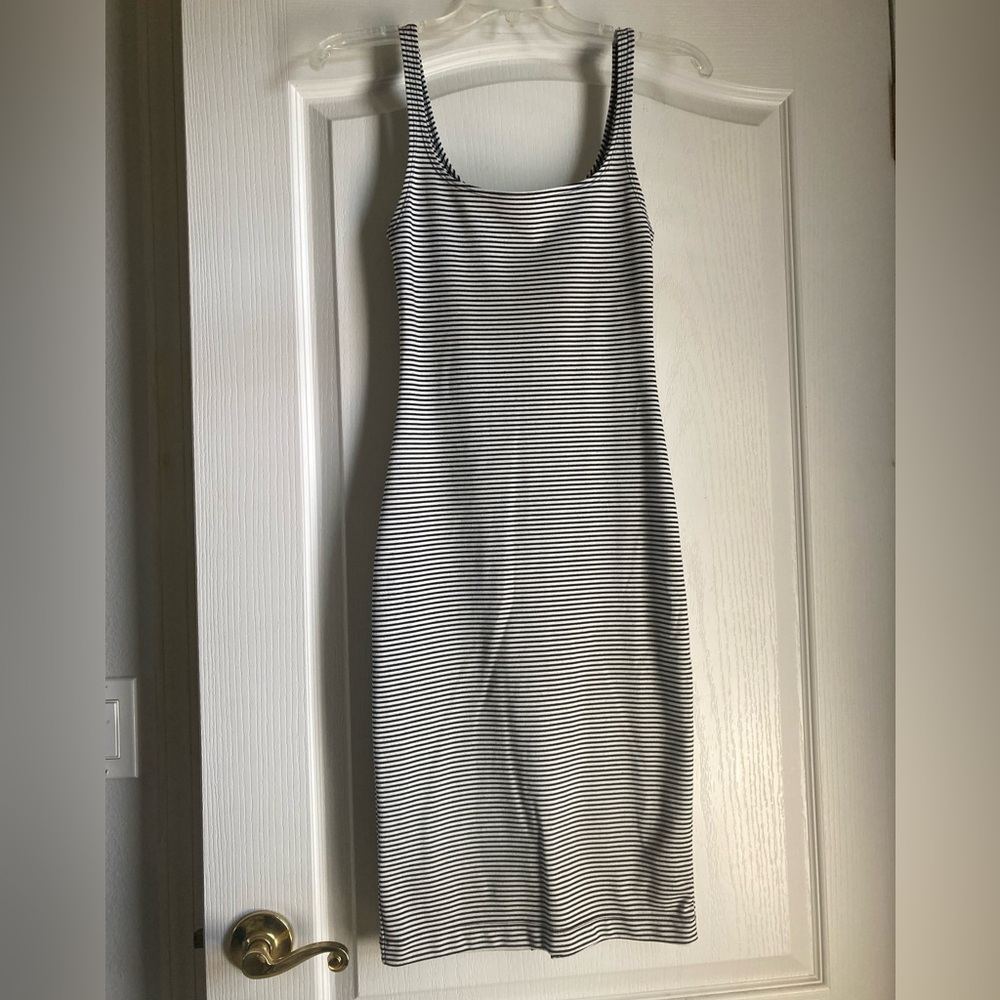 Zara Black and White Striped Dress